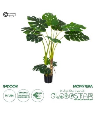 GloboStar® Artificial Garden MONSTERA PLANT 20004 - Τεχνητό Διακοσμητικό Φυτό Μονστέρα Υ140cm